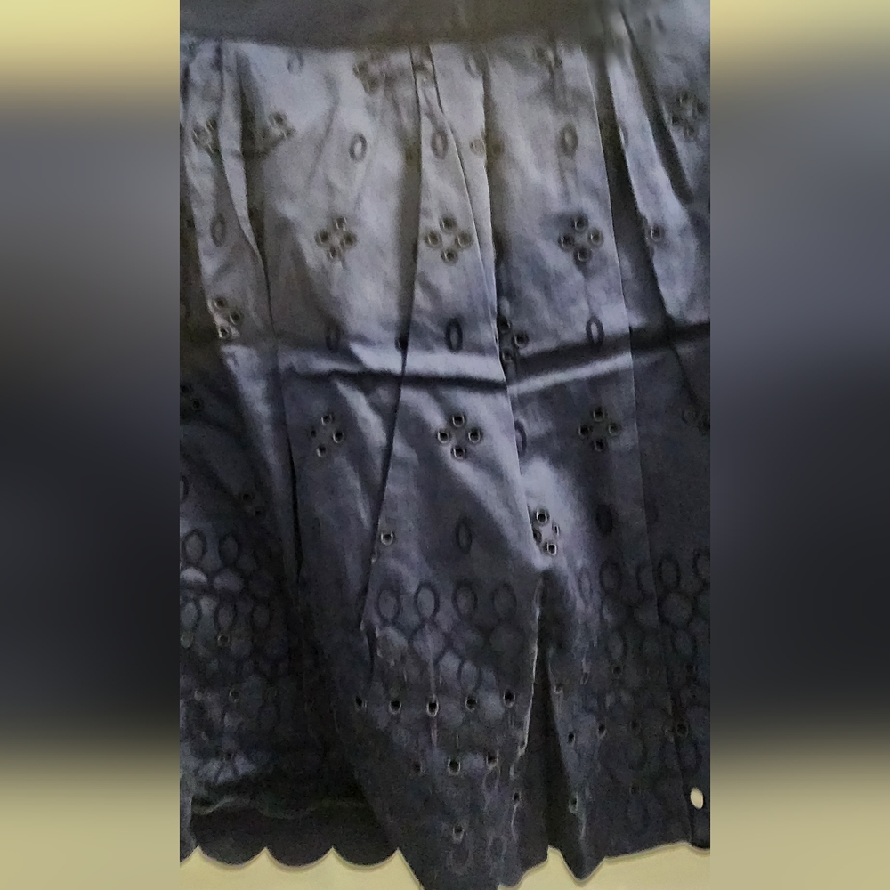 Navy Patterned Skirt (Women's 16, Like New) - Picture 5 of 10